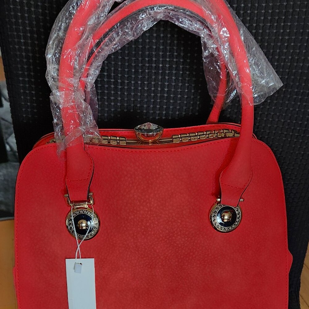 Coral Color Fashion Handbag NWT